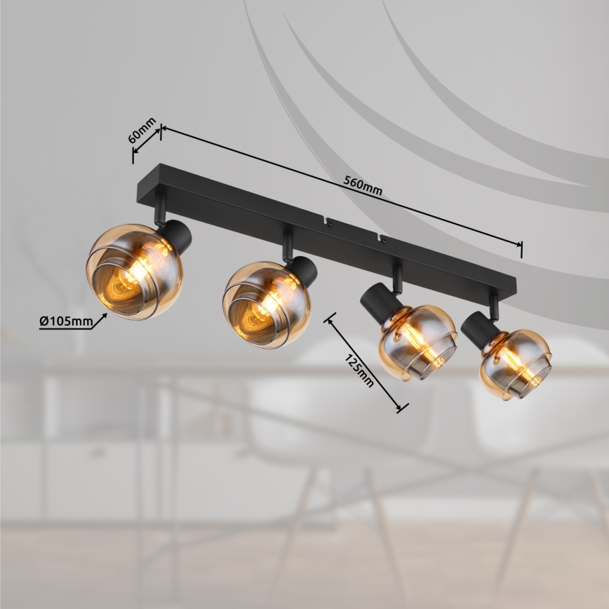 Globo - Spot svjetiljka 4xE14/40W/230V crna