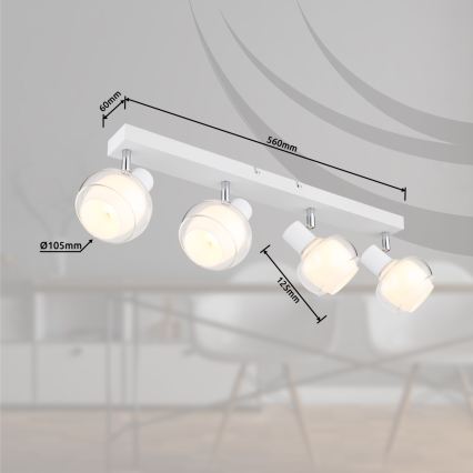 Globo - Stropna reflektorska svjetiljka 4xE14/40W/230V bijela