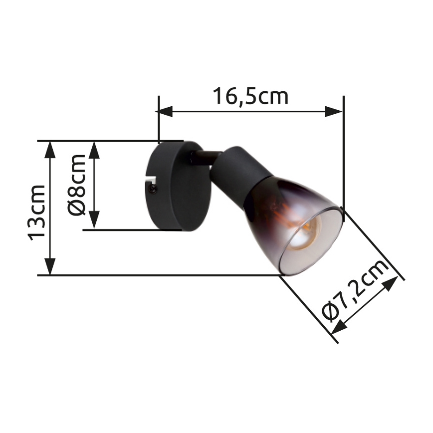 Globo - Zidna reflektorska svjetiljka 1xE14/25W/230V crna