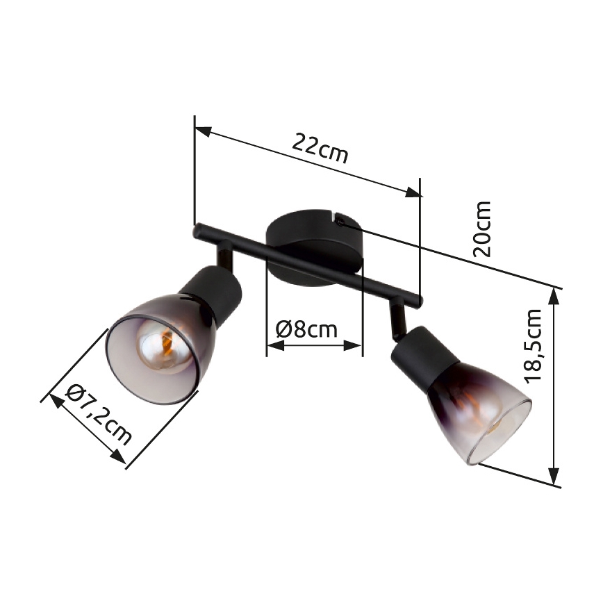 Globo - Reflektorska svjetiljka 2xE14/25W/230V crna