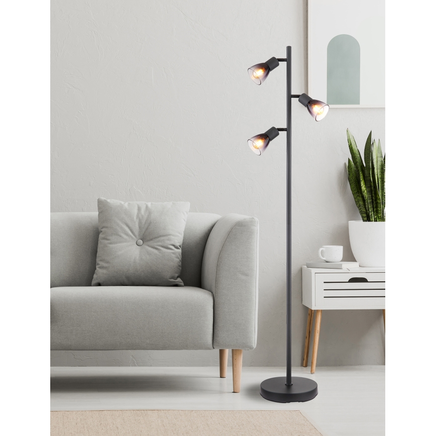 Globo - Podna lampa 3xE14/25W/230V crna