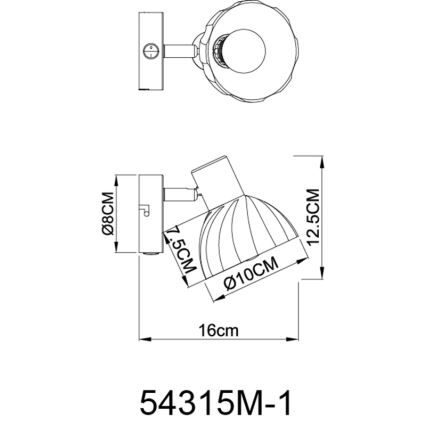 Globo - Zidna reflektorska svjetiljka 1xE14/40W/230V zlatna