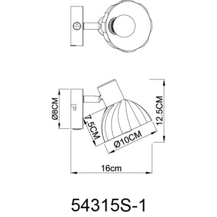 Globo - Zidna reflektorska svjetiljka 1xE14/40W/230V crna