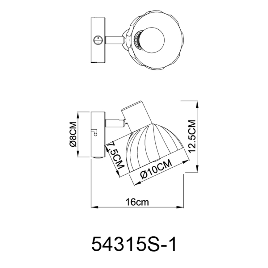 Globo - Zidna reflektorska svjetiljka 1xE14/40W/230V crna