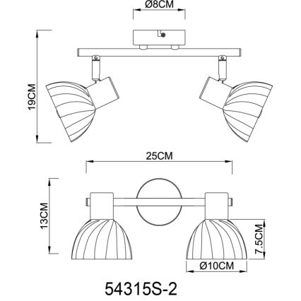 Globo - Reflektorska svjetiljka 2xE14/40W/230V crna