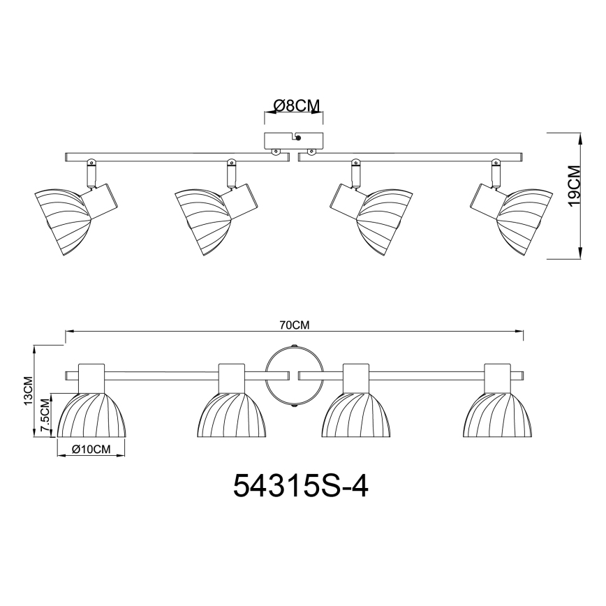 Globo - Reflektorska svjetiljka 4xE14/40W/230V crna