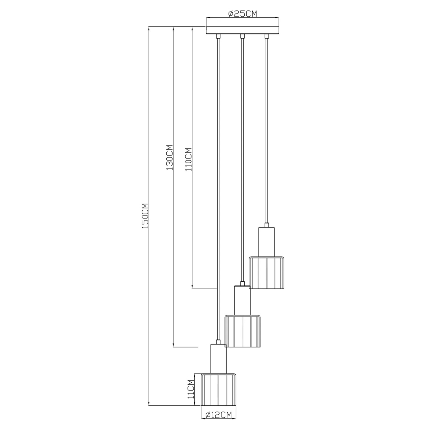 Globo - Luster na kabelu 3xE27/40W/230V