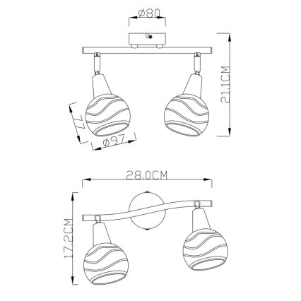 Globo - LED Reflektorska svjetiljka 2xE14/4W/230V