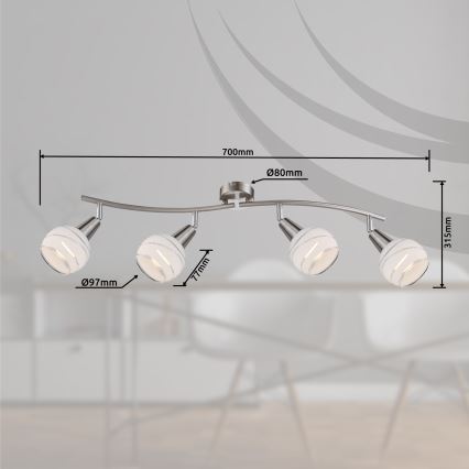 Globo - LED Ugradbena svjetiljka 4xE14/4W/230V