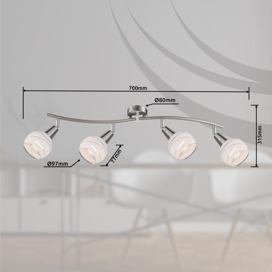 Globo - LED Ugradbena svjetiljka 4xE14/4W/230V