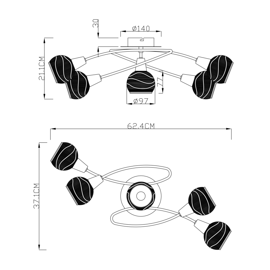 Globo - LED Ugradbena svjetiljka 5xE14/4W/230V