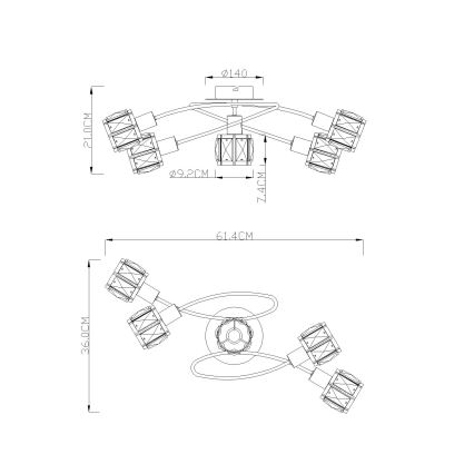 Globo - Nadgradni luster 5xE14/40W/230V