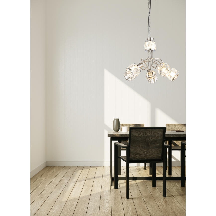 Globo - LED Luster na lancu 5xE14/40W/230V + LED/5W