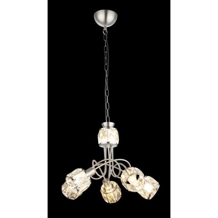 Globo - LED Luster na lancu 5xE14/40W/230V + LED/5W