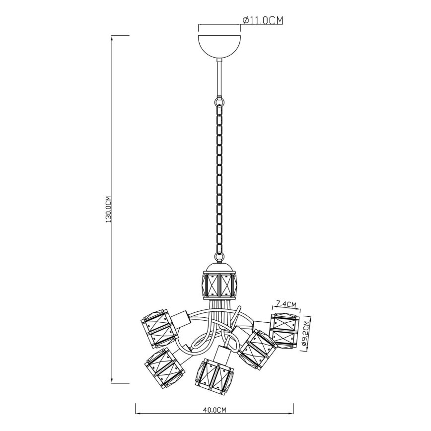 Globo - LED Luster na lancu 5xE14/40W/230V + LED/5W
