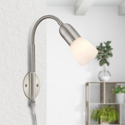 Globo - Fleksibilna lampica 1xE14/40W/230V mat krom