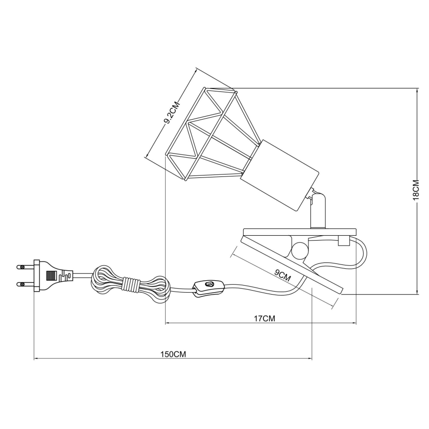 Globo - Zidna lampa s kopčom 1xE14/40W/230V crna