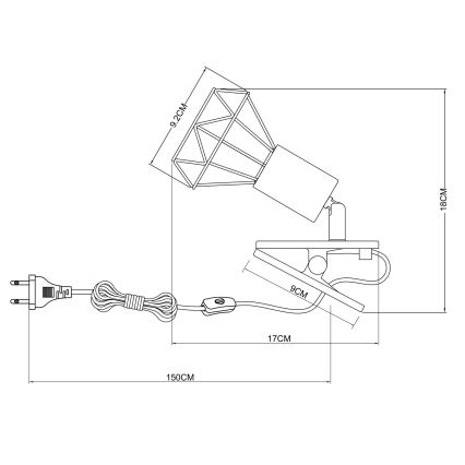 Globo - Zidna lampa s kopčom 1xE14/40W/230V bijela