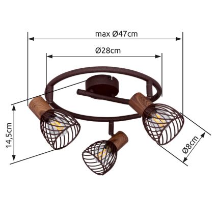 Globo 54817-3 - Reflektorska svjetiljka ISABELLE 3xE14/40W/230V