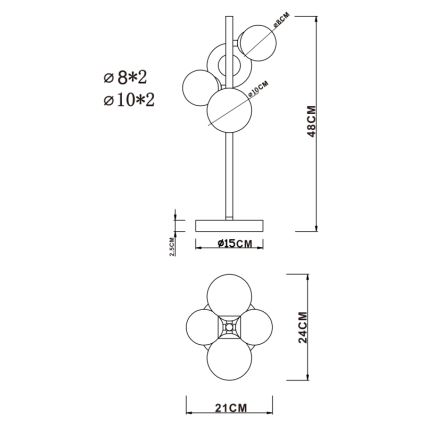 Globo - LED Stolna lampa 4xG9/3W/230V