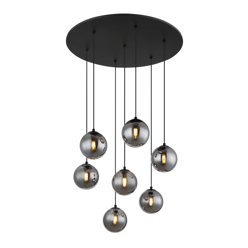Globo - LED Luster na sajli 7xG9/3,5W/230V dimna/crna
