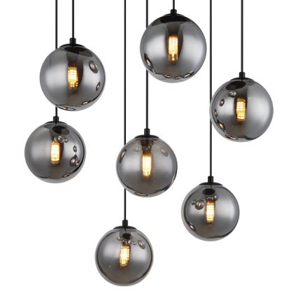 Globo - LED Luster na sajli 7xG9/3,5W/230V dimna/crna