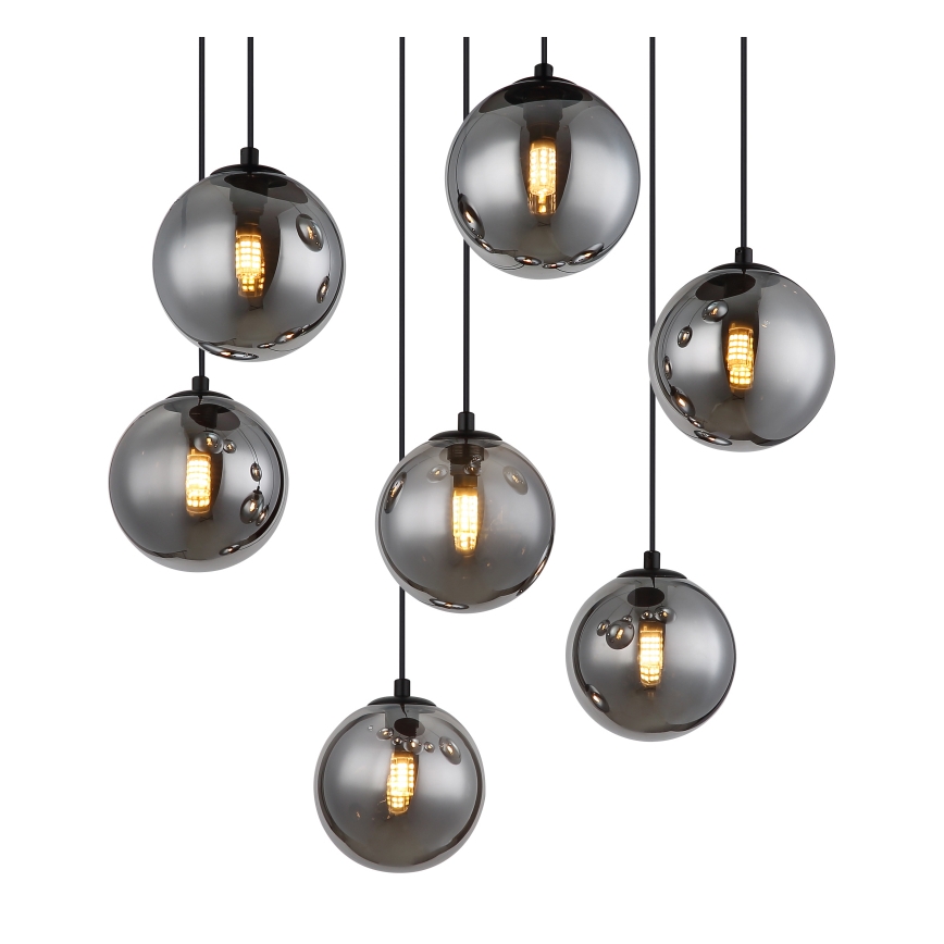 Globo - LED Luster na sajli 7xG9/3,5W/230V dimna/crna