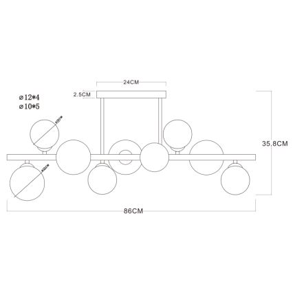 Globo - LED Viseći luster 9xG9/3W/230V