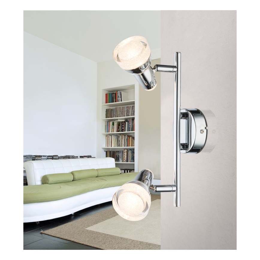 Globo - LED Reflektorska svjetiljka 2xLED/4W/230V sjajni krom