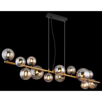 Globo - LED Luster na sajli 13xG9/3,5W/230V dimna/smeđa