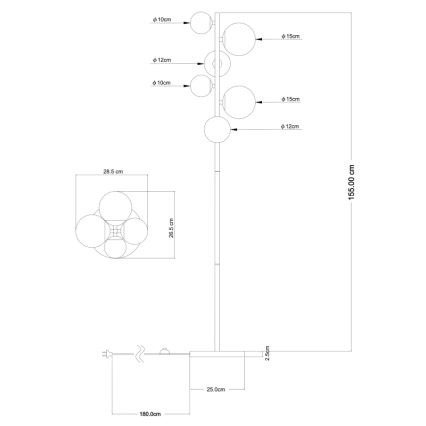 Globo - LED Stajaća lampa 6xG9/3W/230V mesing