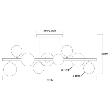 Globo - LED Viseći luster 9xG9/3W/230V mesing