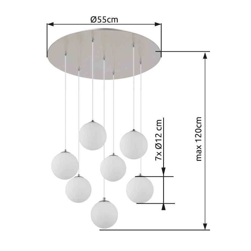 Globo - LED Luster na sajli 7xG9/3,5W/230V bijela