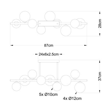 Globo - LED Viseći luster 9xG9/3W/230V krom