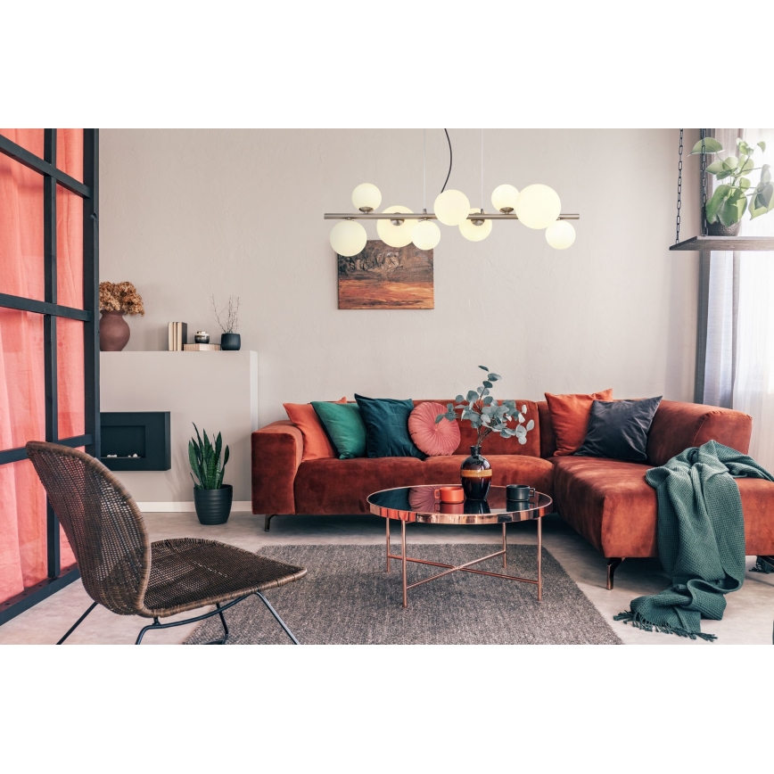 Globo - LED Luster na sajli 9xG9/3W/230V mat krom