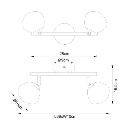 Globo - Stropna svjetiljka 2xG9/5W/230V