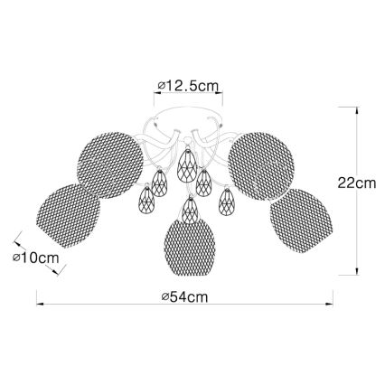 Globo - Nadgradni luster 5xE14/40W/230V