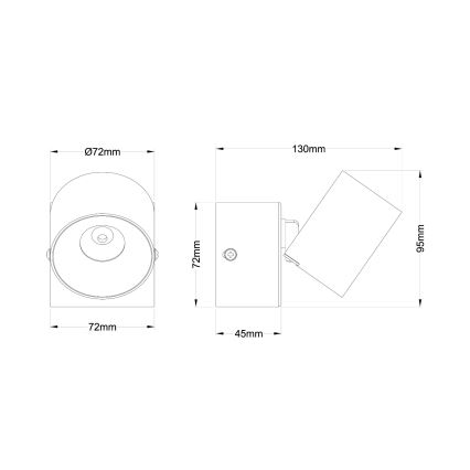 Globo - LED zidna reflektorska svjetiljka LED/6W/230V