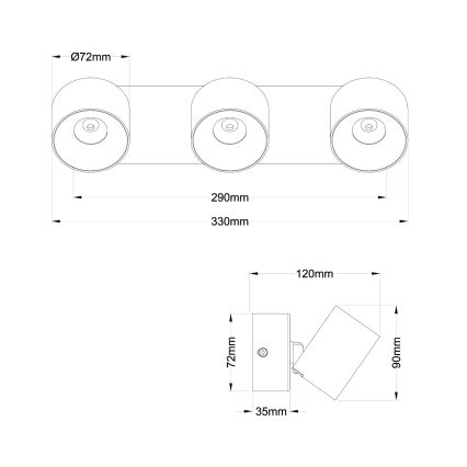 Globo - LED spot svjetiljka 3xLED/6W/230V