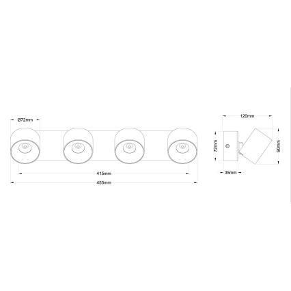 Globo - LED stropna reflektorska svjetiljka 4xLED/6W/230V