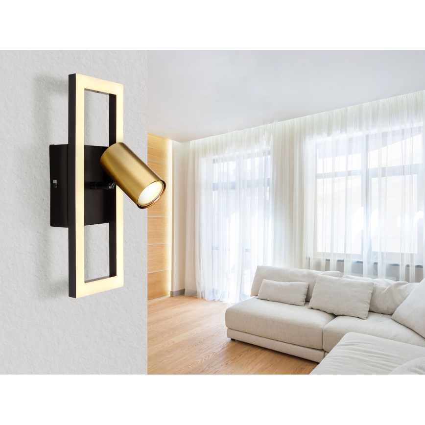 Globo - LED Zidna reflektorska svjetiljka 1xGU10/5W/230V + LED/12W/230V