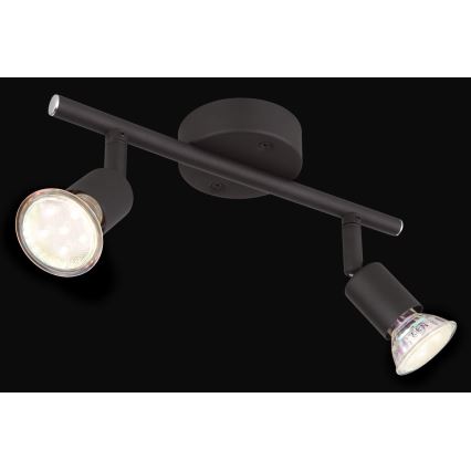 Globo - LED Reflektorska svjetiljka 2xGU10/3W/230V crna