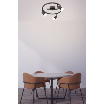Globo - LED Reflektorska svjetiljka 3xGU10/3W/230V crna