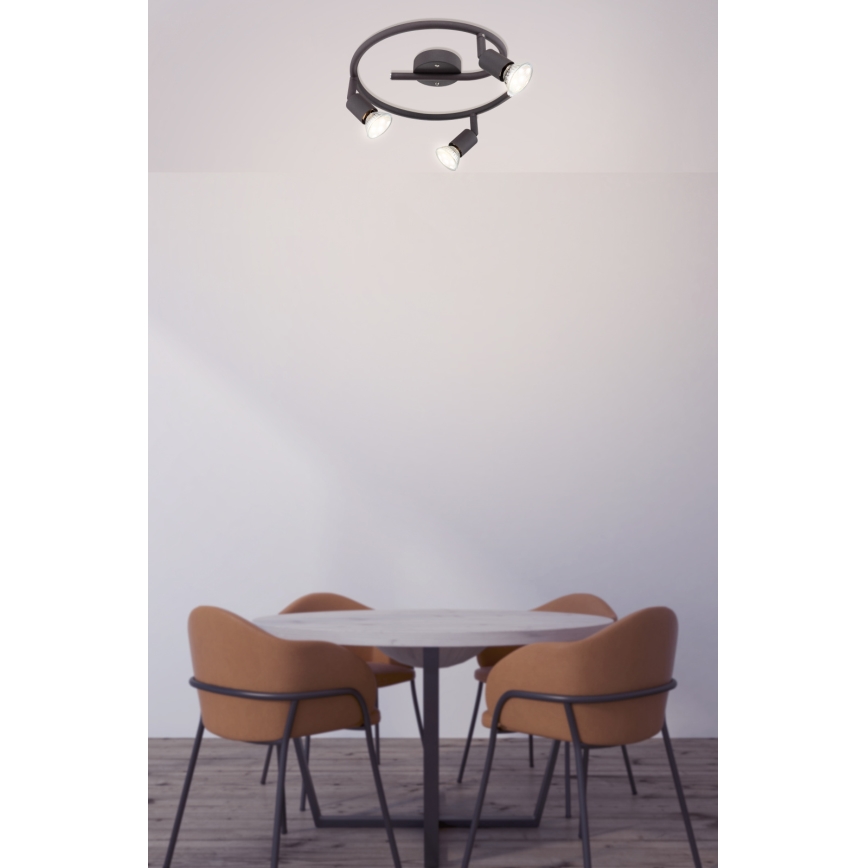 Globo - LED Reflektorska svjetiljka 3xGU10/3W/230V crna