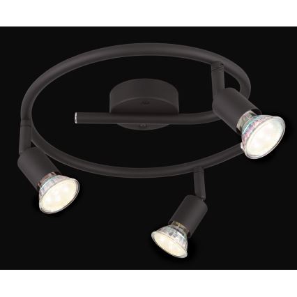 Globo - LED Reflektorska svjetiljka 3xGU10/3W/230V crna