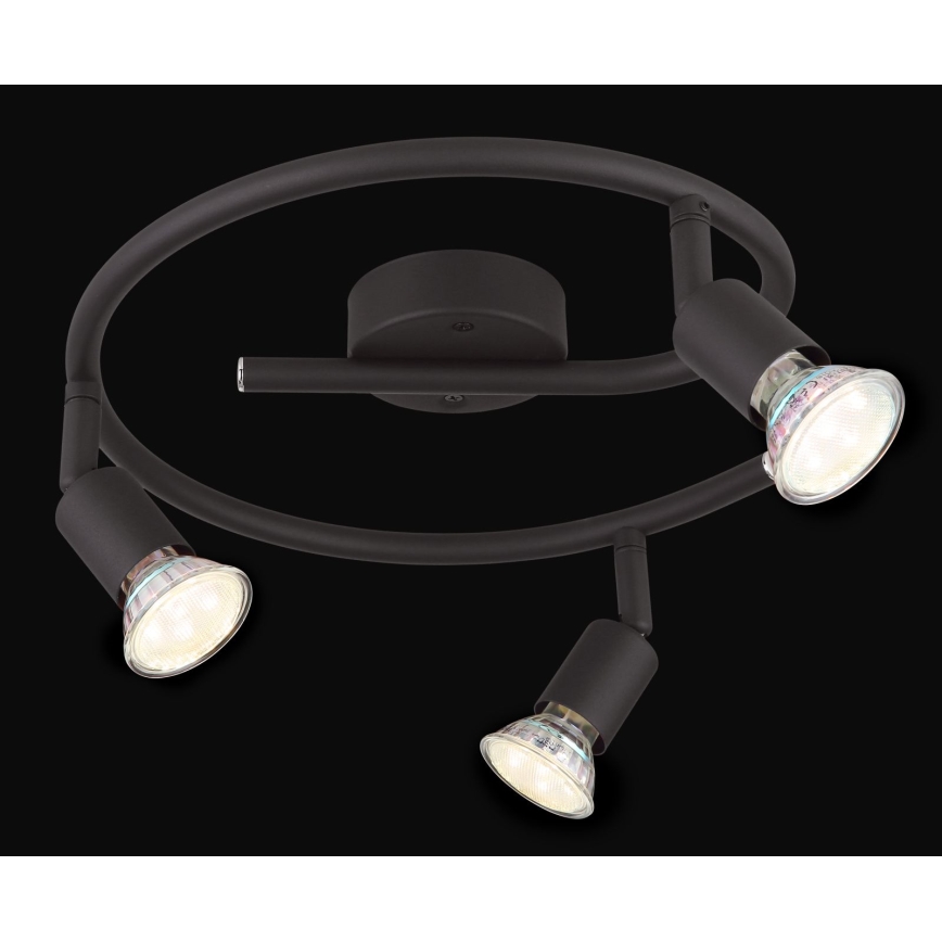 Globo - LED Reflektorska svjetiljka 3xGU10/3W/230V crna