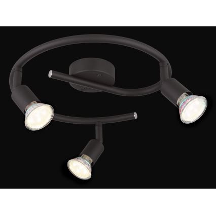 Globo - LED Reflektorska svjetiljka 3xGU10/3W/230V crna