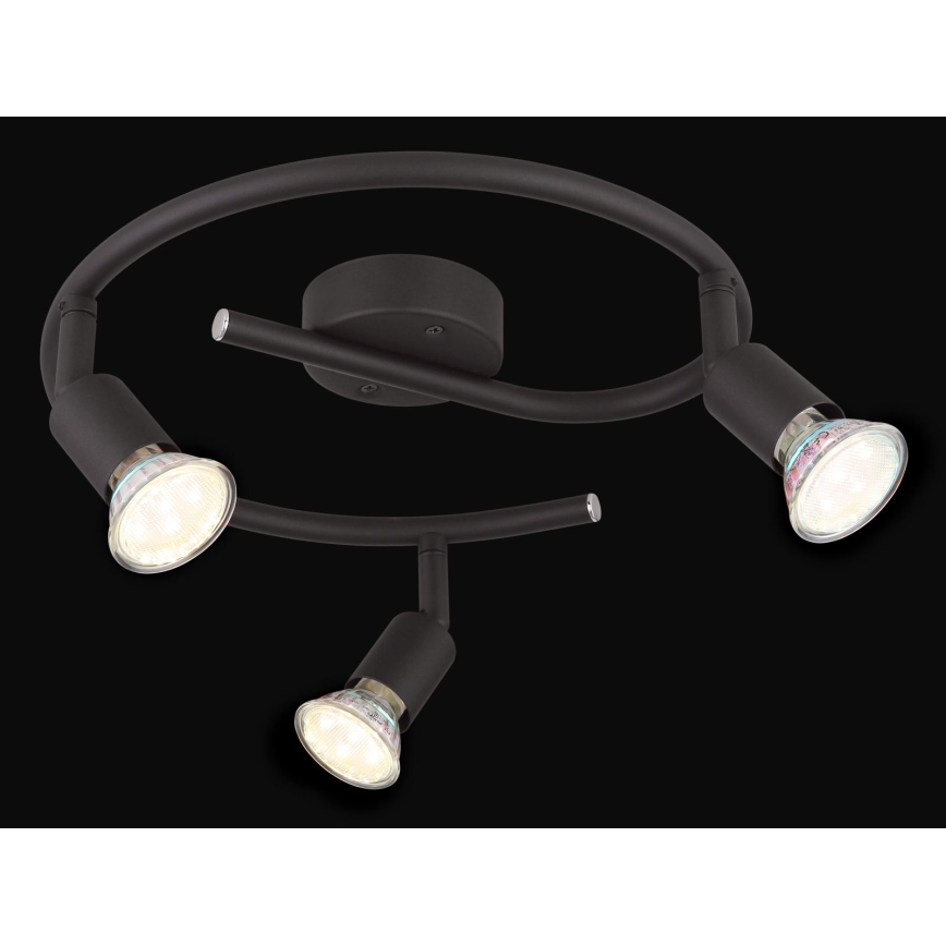 Globo - LED Reflektorska svjetiljka 3xGU10/3W/230V crna