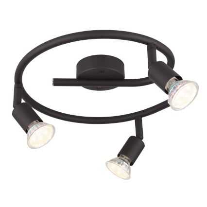Globo - LED Reflektorska svjetiljka 3xGU10/3W/230V crna