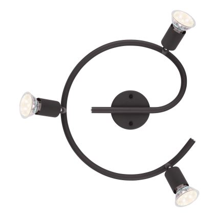 Globo - LED Reflektorska svjetiljka 3xGU10/3W/230V crna
